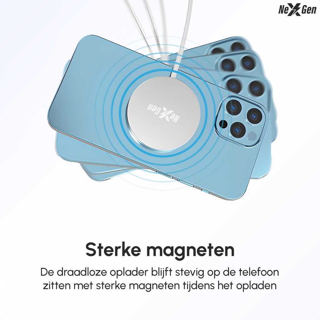 NexGen Magsafe Oplader Zilver Aluminium