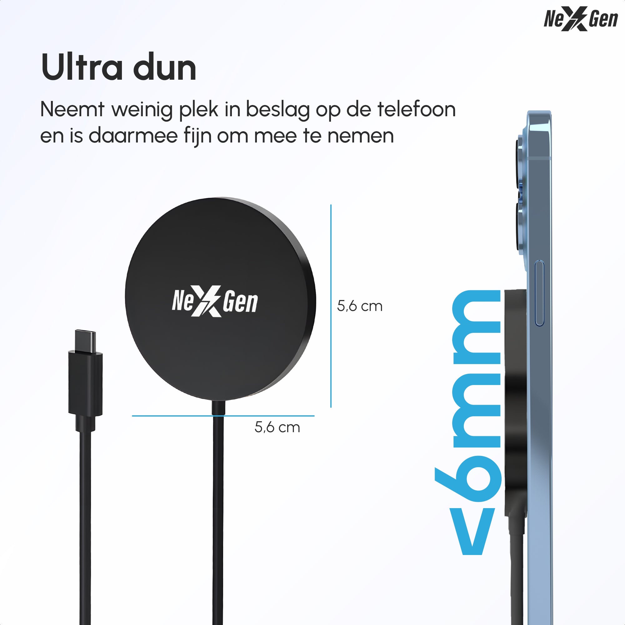 NexGen Magsafe Oplader Zwart Aluminium Bundel