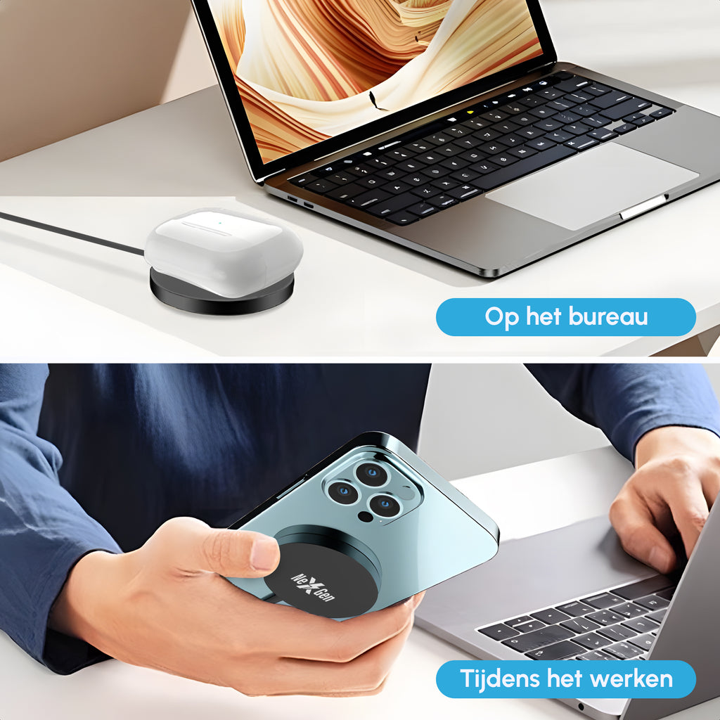 NexGen Magsafe Oplader Zwart Aluminium Bundel