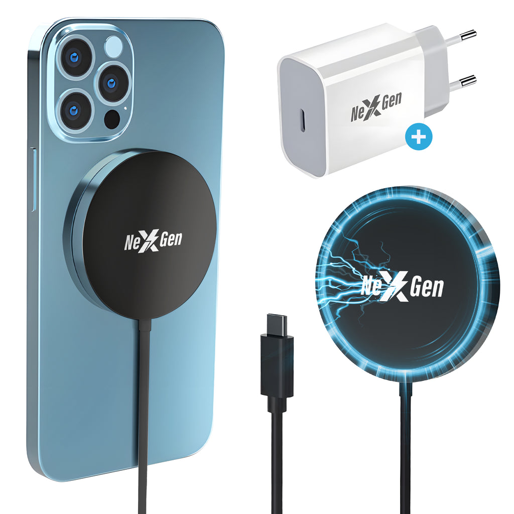 NexGen Magsafe Oplader Zwart Aluminium Bundel