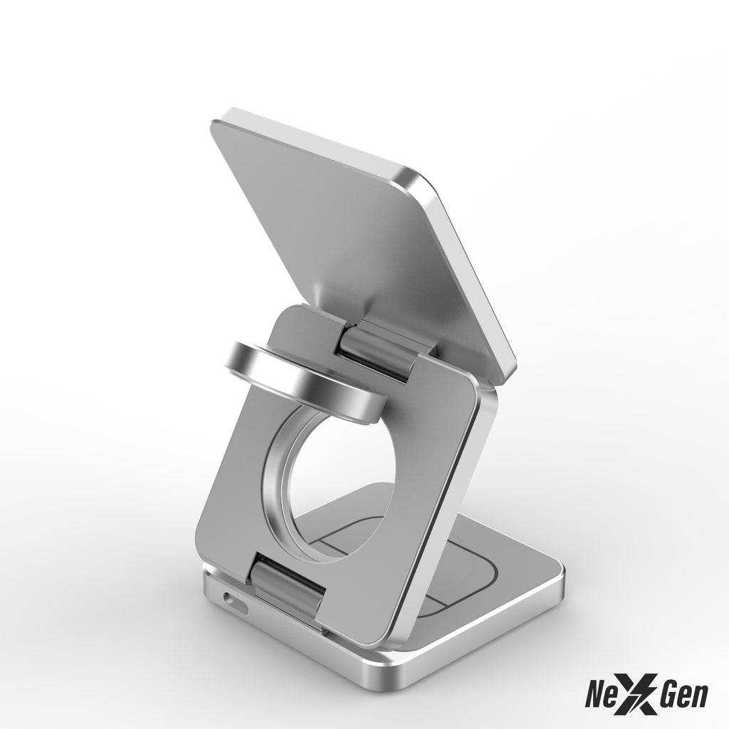 NexGen 3 in 1 draadloze oplader zilver